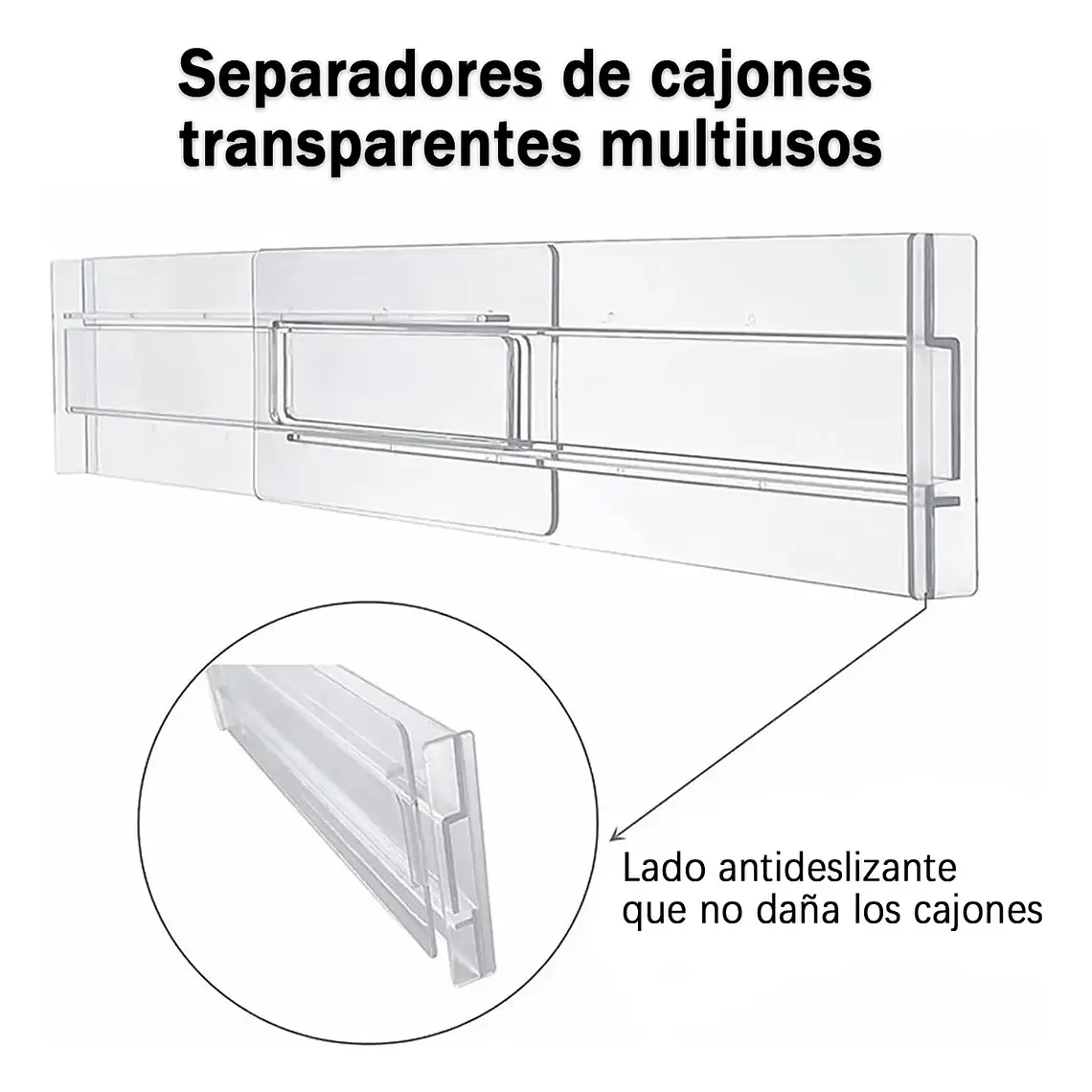 4pzs Separadores De Cajones Organizador Ajustable 27-52cm 3