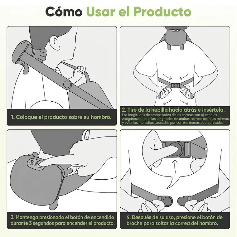 Masajeador De Cuello Y Hombros Con Calor Recargable 7