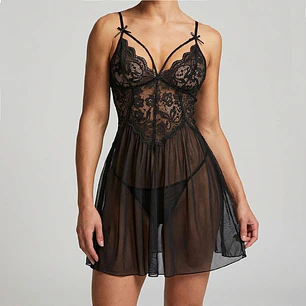 Babydoll Camisola De Encaje Vestido Lencería Sexy