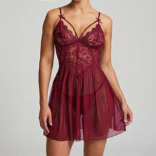 Babydoll Camisola De Encaje Vestido Lencería Sexy