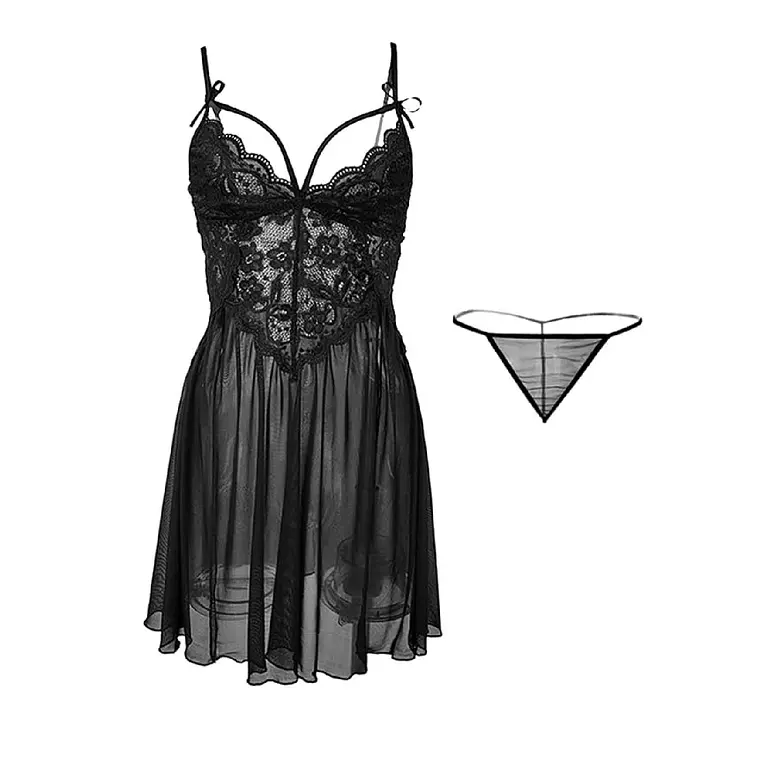 Babydoll Camisola De Encaje Vestido Lencería Sexy 3