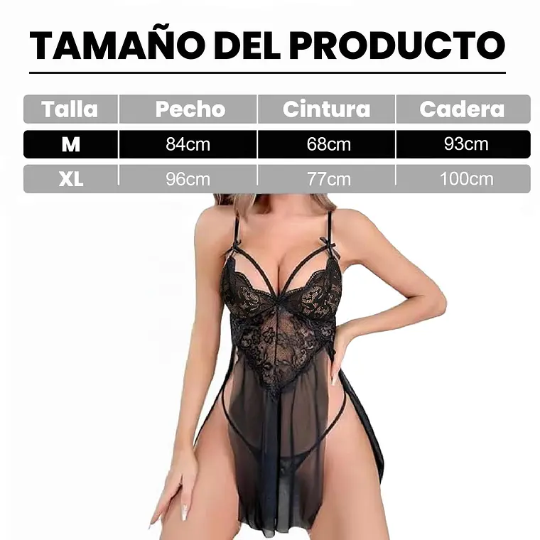 Babydoll Camisola De Encaje Vestido Lencería Sexy 7