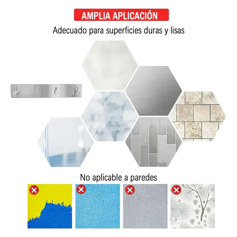 Perchero Colgador De Pared Acero Inoxidable 4 Ganchos 3