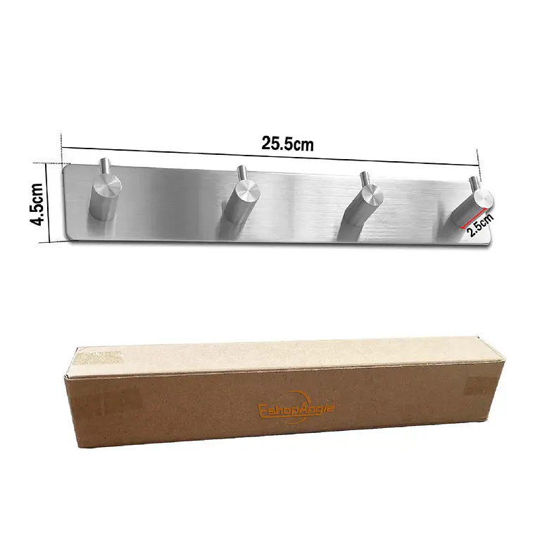 Perchero Colgador De Pared Acero Inoxidable 4 Ganchos 7
