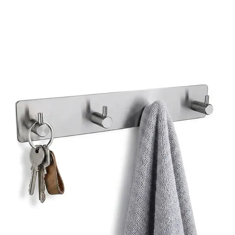 Perchero Colgador De Pared Acero Inoxidable 4 Ganchos 1