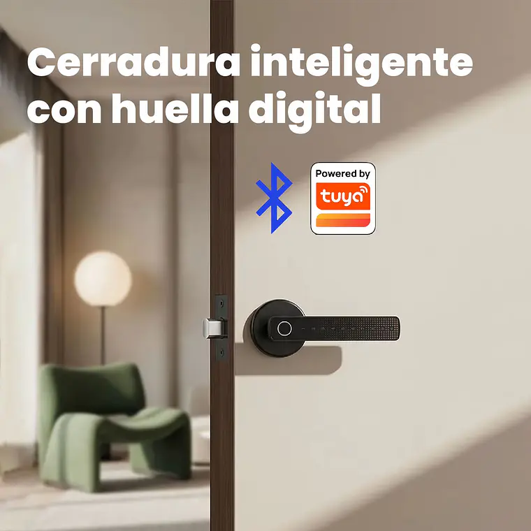 Cerradura Digital Inteligente Manija Redonda Huella Dactilar 3