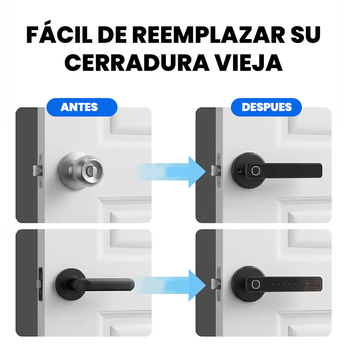 Cerradura Digital Inteligente Manija Redonda Huella Dactilar 8