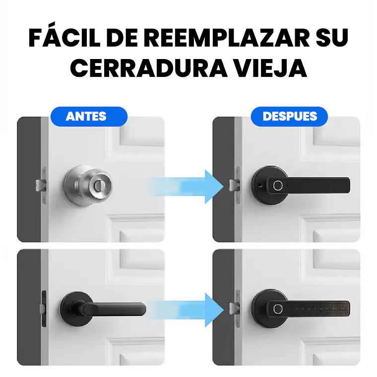 Cerradura Digital Inteligente Manija Redonda Huella Dactilar 8