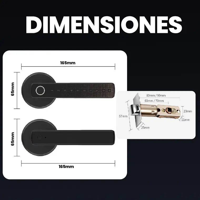 Cerradura Digital Inteligente Manija Redonda Huella Dactilar 9