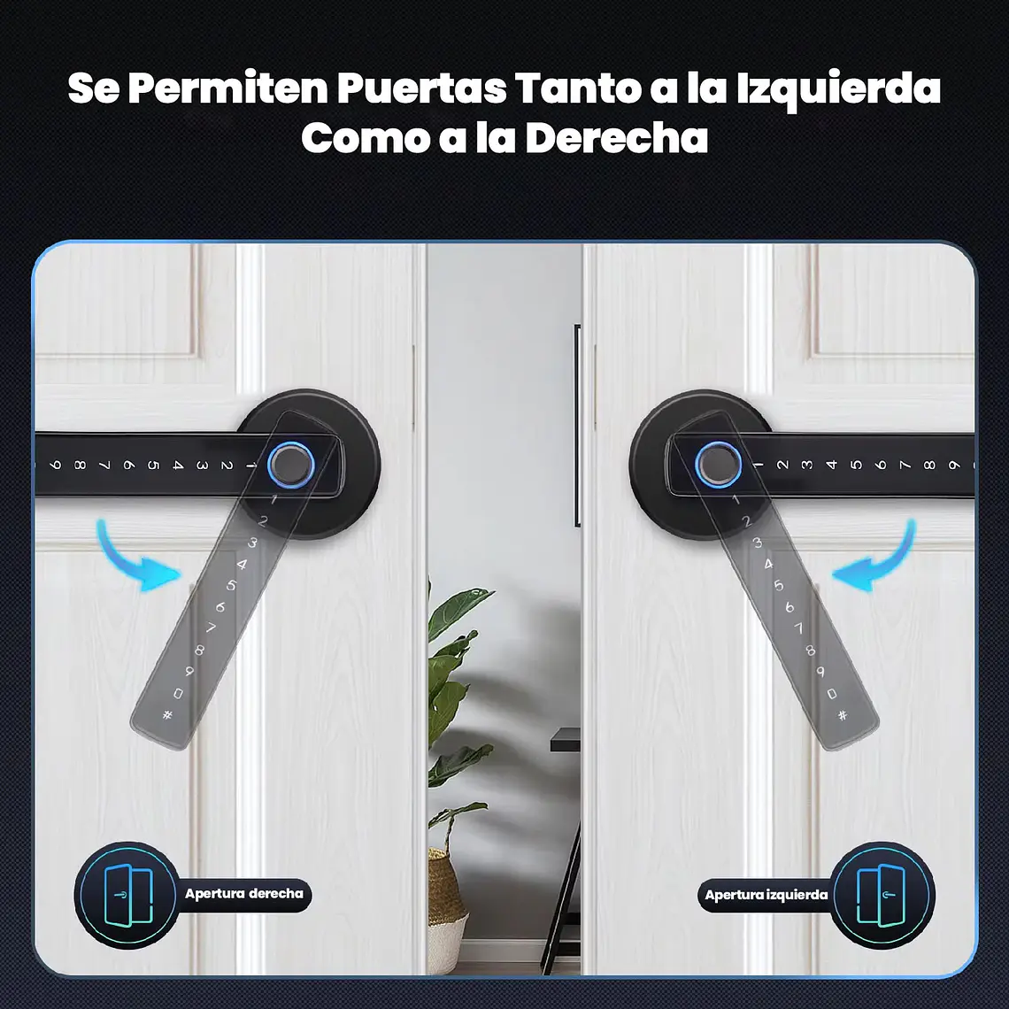 Cerradura Digital Inteligente Manija Redonda Huella Dactilar 7