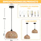 Lámpara Colgante De Techo Estilo Boho Ratán Decorativa - Miniatura 7
