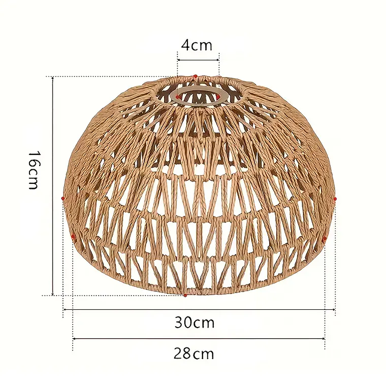 Lámpara Colgante De Techo Estilo Boho Ratán Decorativa 6