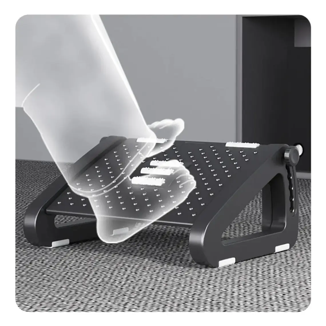 Reposapies Ergonomico Ajustable 6 Niveles Rodillos Masajes 5