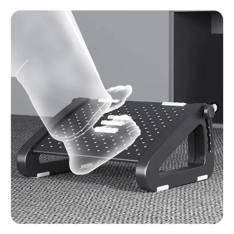 Reposapies Ergonomico Ajustable 6 Niveles Rodillos Masajes 5