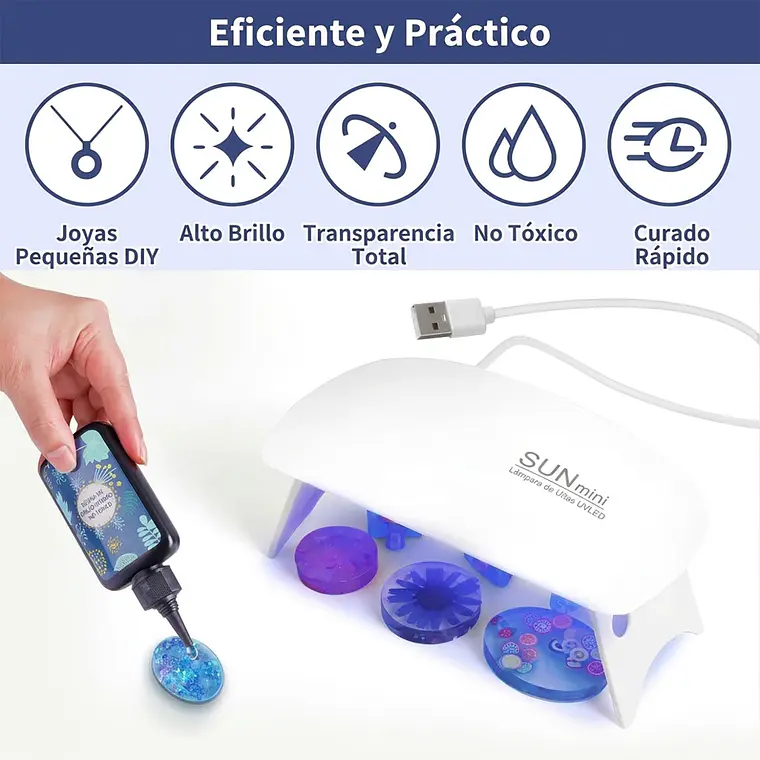 Kit Resina Uv 104 Pcs Joyas Bisuteria + Lampara + Accesorios 3