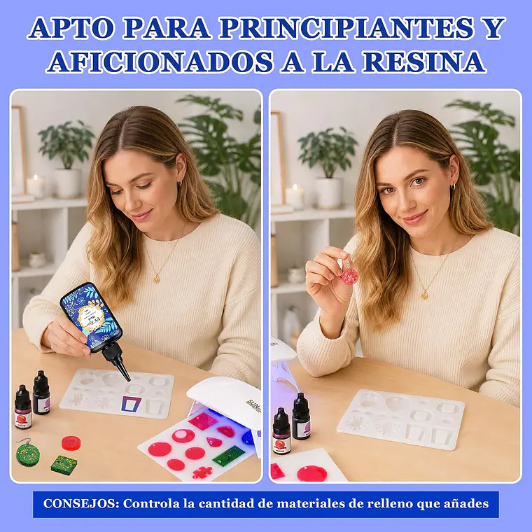 Kit Resina Uv 104 Pcs Joyas Bisuteria + Lampara + Accesorios 4