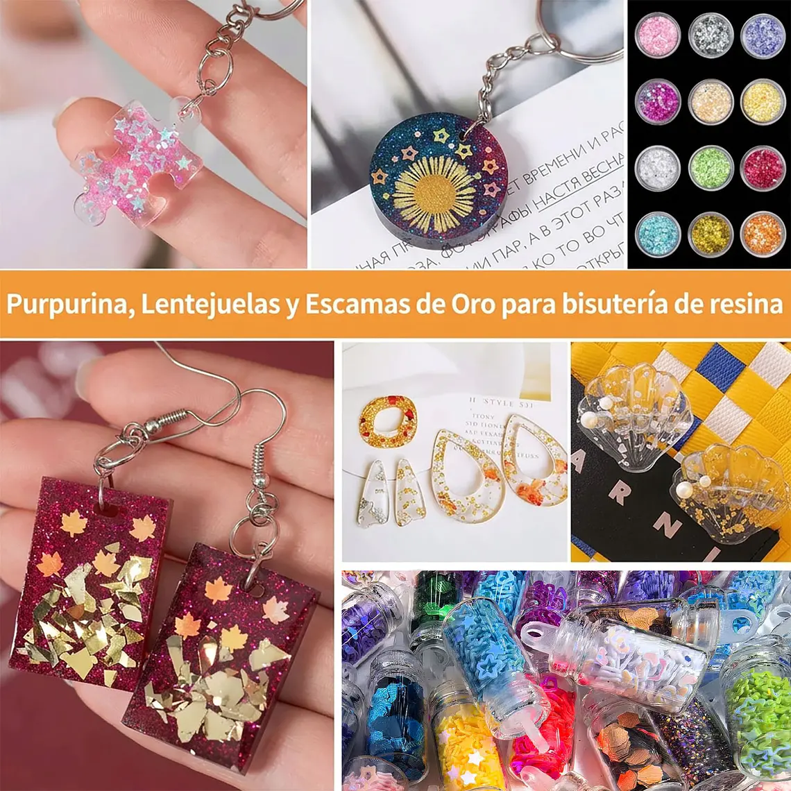 Kit Resina Uv 104 Pcs Joyas Bisuteria + Lampara + Accesorios 6