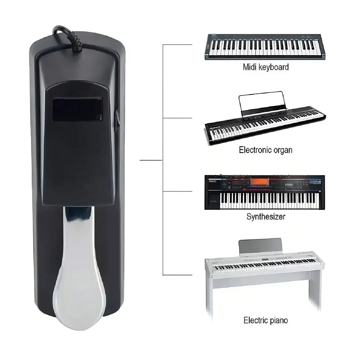 Pedal Sustain Universal Polaridad Pedales Piano 2