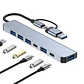 Hub 7 En 1 Adaptador Usb C Puertos Usb3.0/pd/usb-c Mac Pc - Miniatura 1