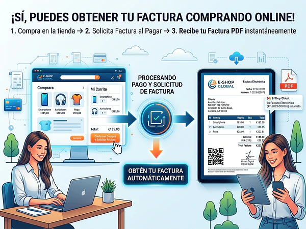Realiza compras con factura