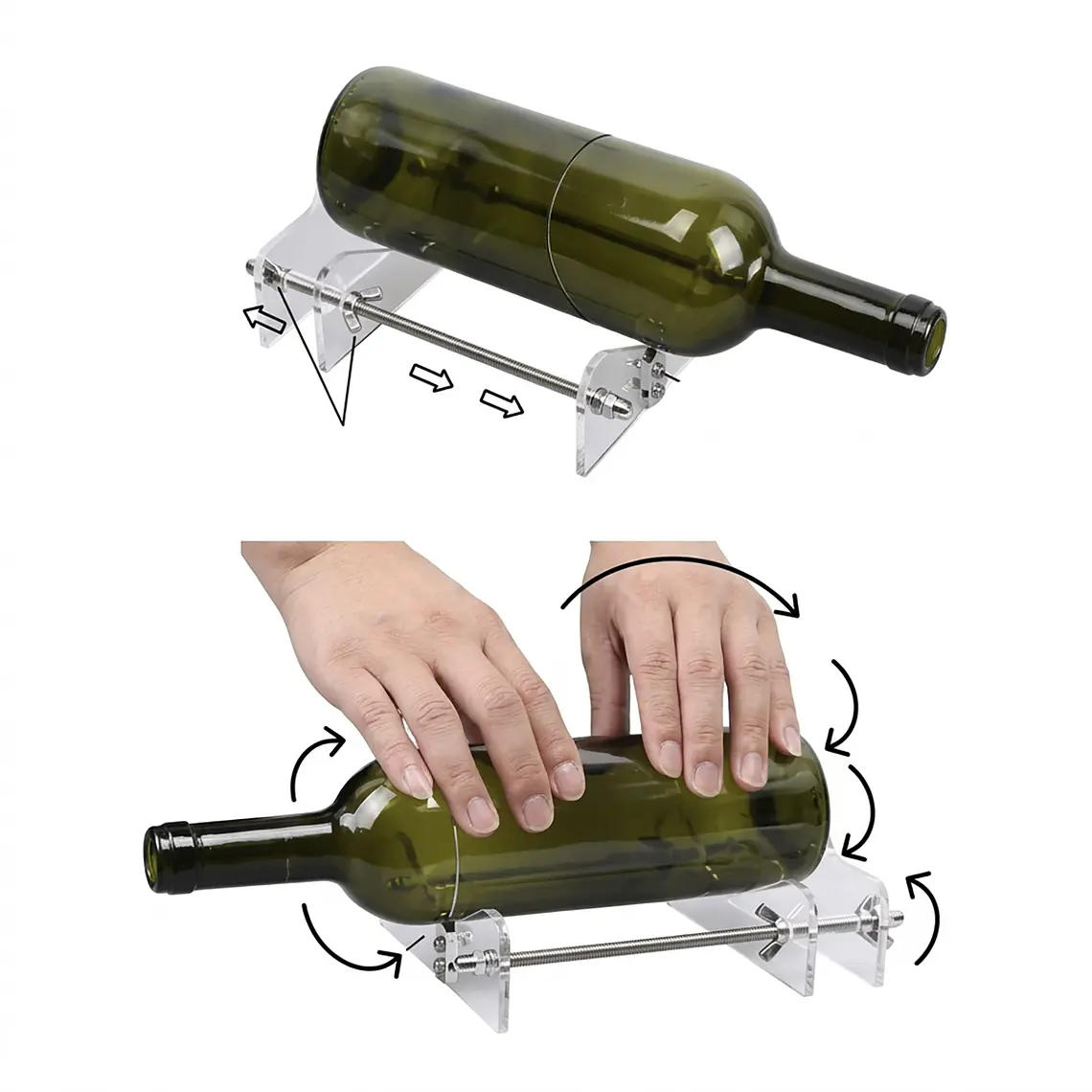 Cortador De Botellas De Vidrio Acrílico Con Lija 1