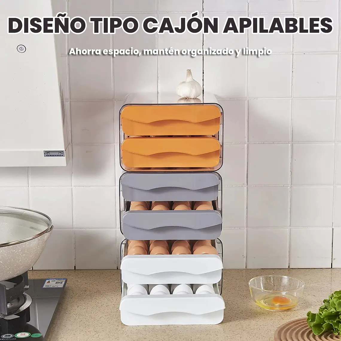 Organizador De Huevos Caja Para 32 Huevos 2 Niveles 2