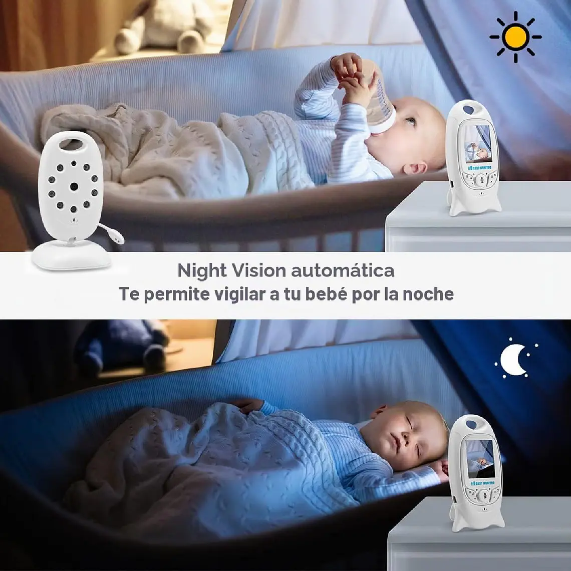 Camara Monitor Bebes Con Microfono Vision Nocturna 3