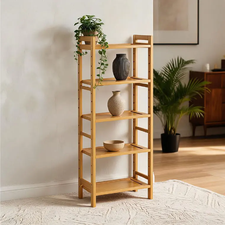 Organizador Estante De Bambu De 5 Niveles 35x23.5x125cm 3