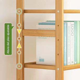 Organizador Estante De Bambu De 5 Niveles 35x23.5x125cm