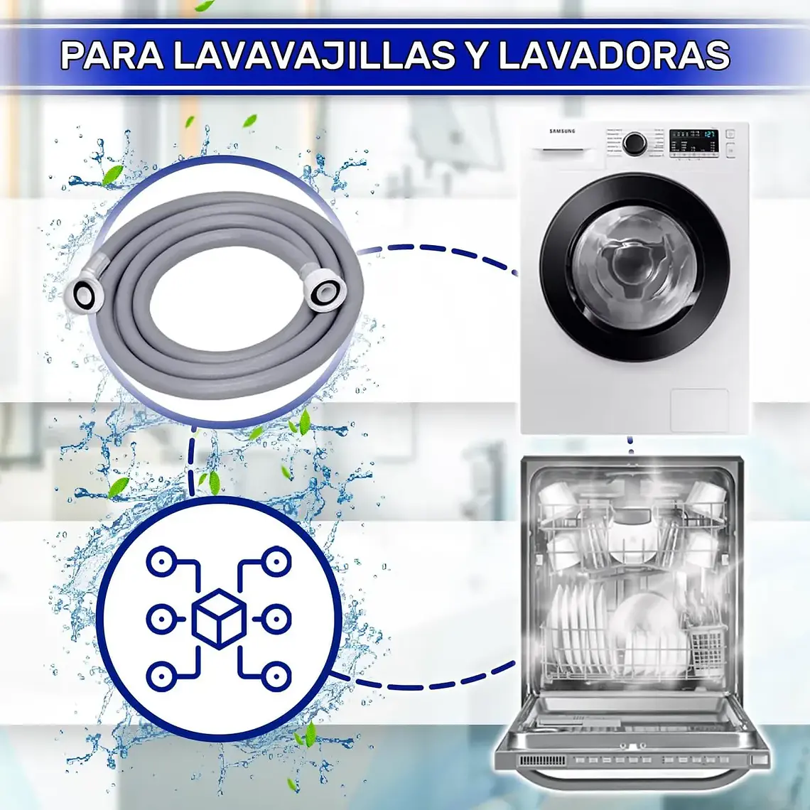 Manguera De Entrada De Agua Para Lavadora 3mts Universal 3/4 3