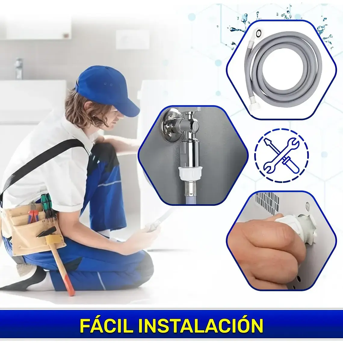 Manguera De Entrada De Agua Para Lavadora 3mts Universal 3/4 6
