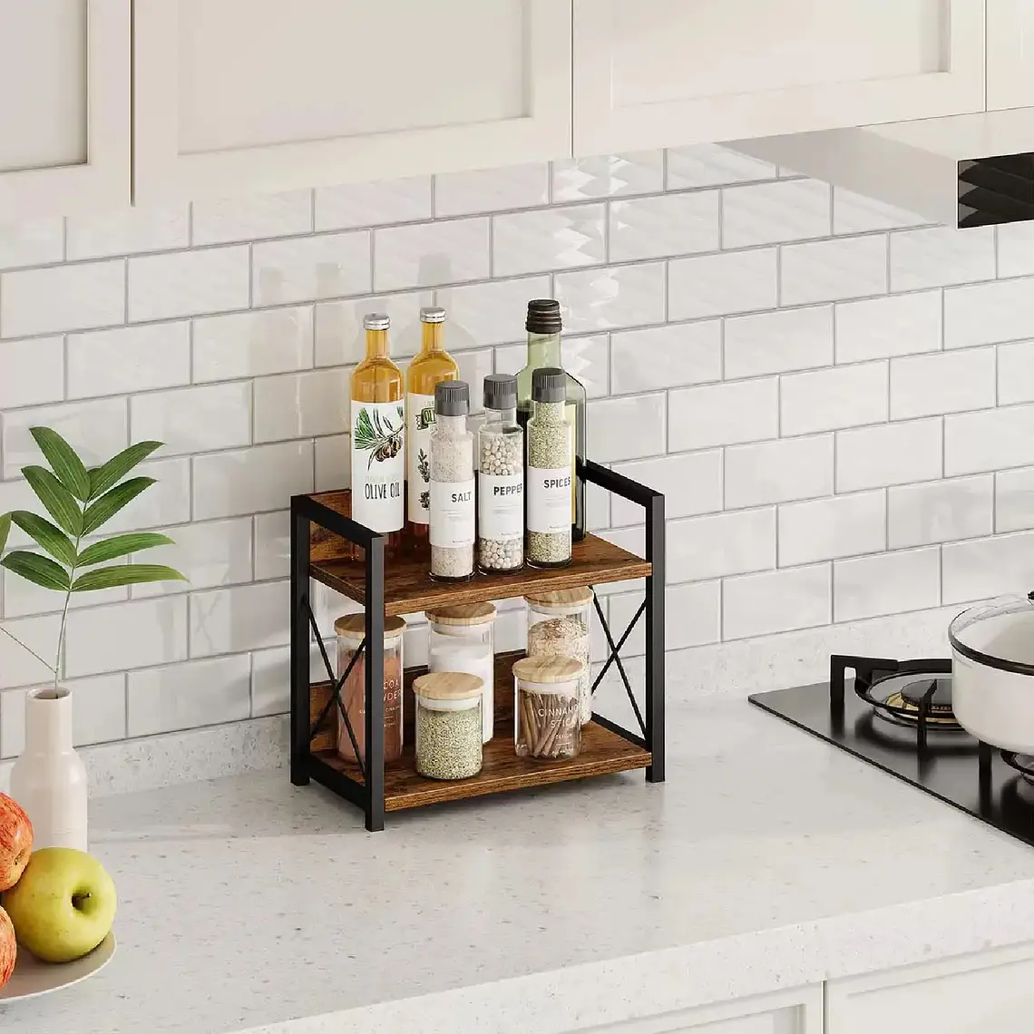 Organizador Repisa De Cocina Especiero 2 Niveles De Mesa 5