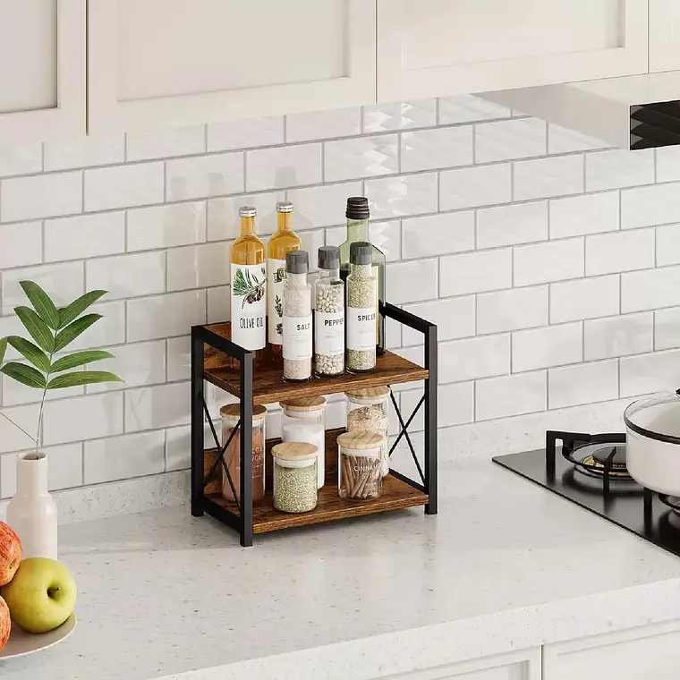 Organizador Repisa De Cocina Especiero 2 Niveles De Mesa 5