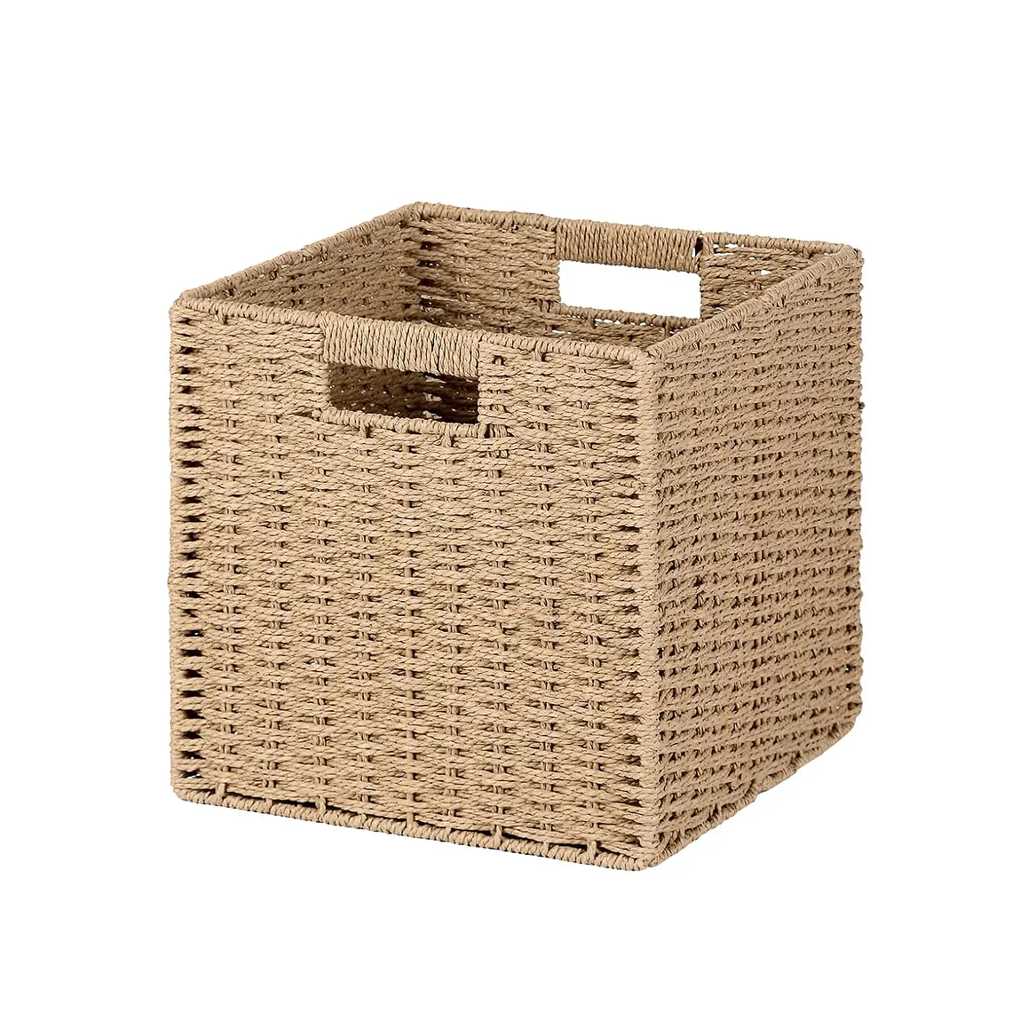 Canasto Organizador De Mimbre De Cuerda De Papel 32x32x32 2