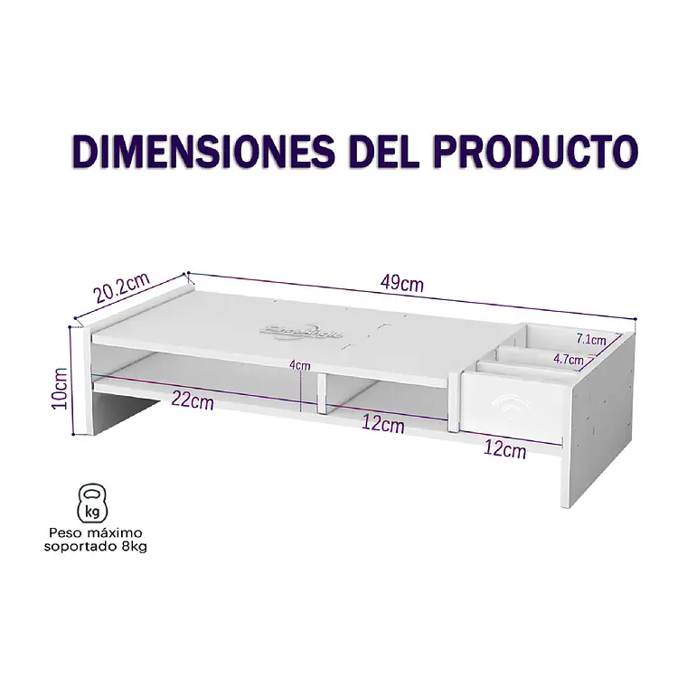 Elevador Base De Monitor Notebook Organizador Armable 6