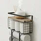 Estante Organizador Toallero De Pared Baño Con Repisa - Miniatura 4