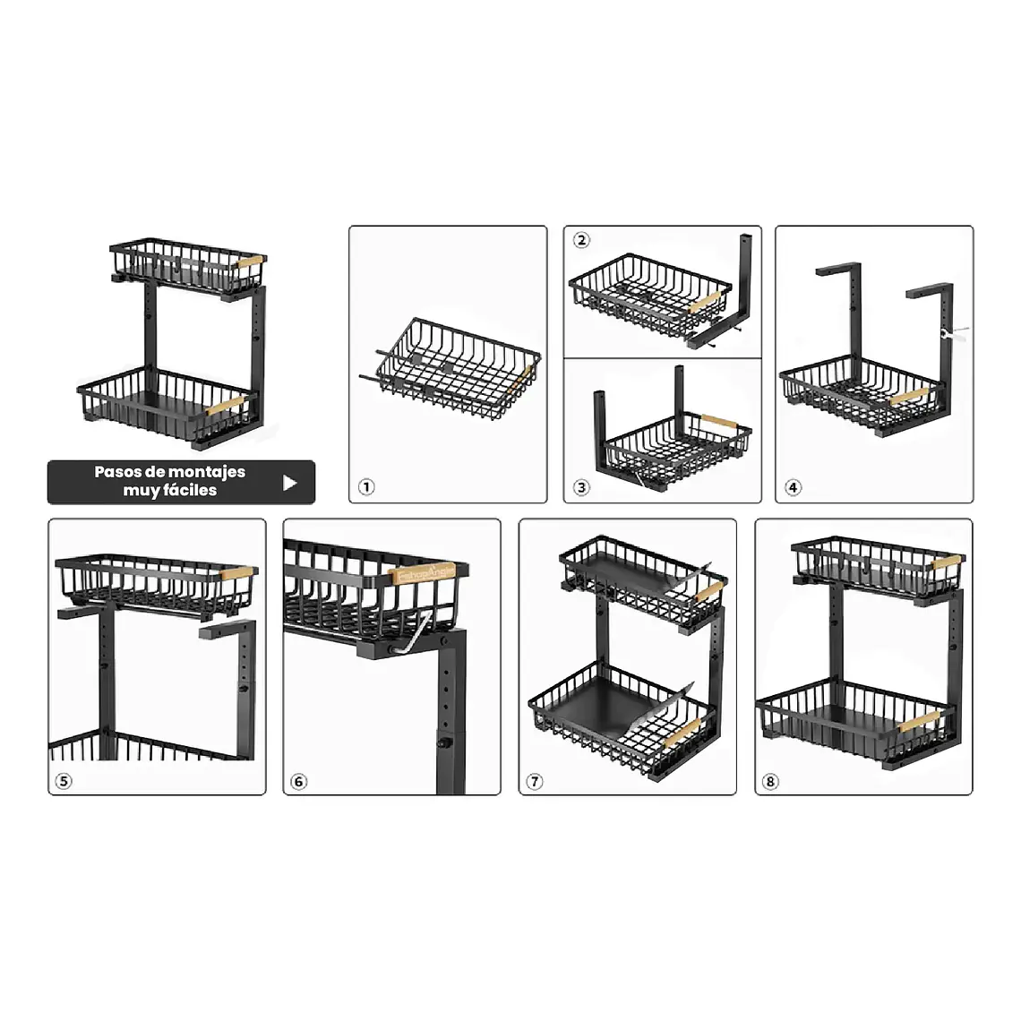 Estante Organizador Multiuso De Cocina 2 Niveles Deslizable 3