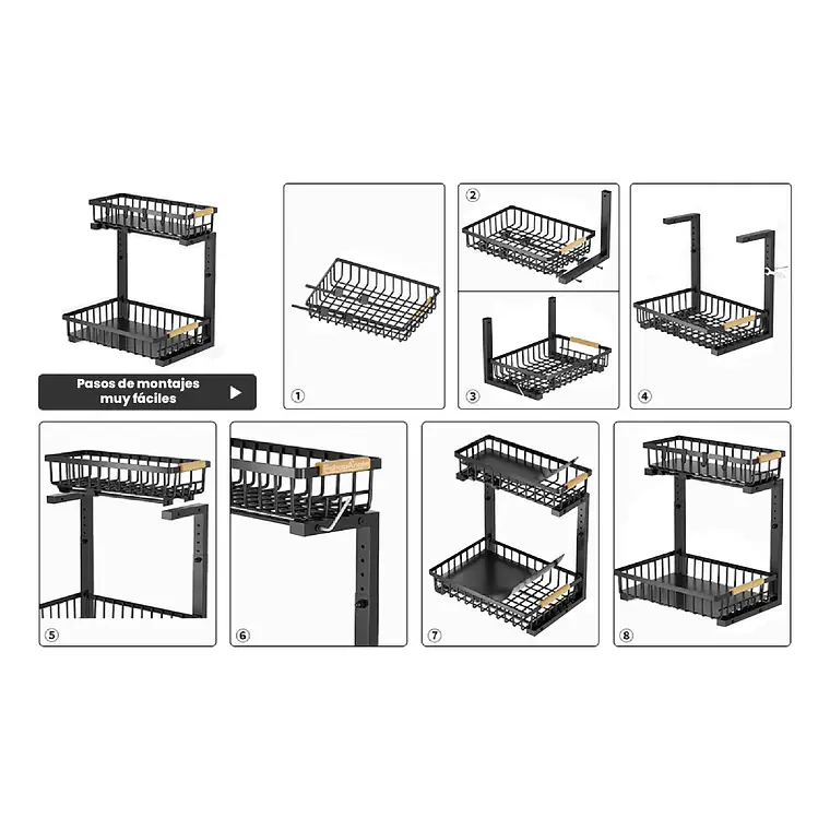 Estante Organizador Multiuso De Cocina 2 Niveles Deslizable 3