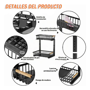 Estante Organizador Multiuso De Cocina 2 Niveles Deslizable