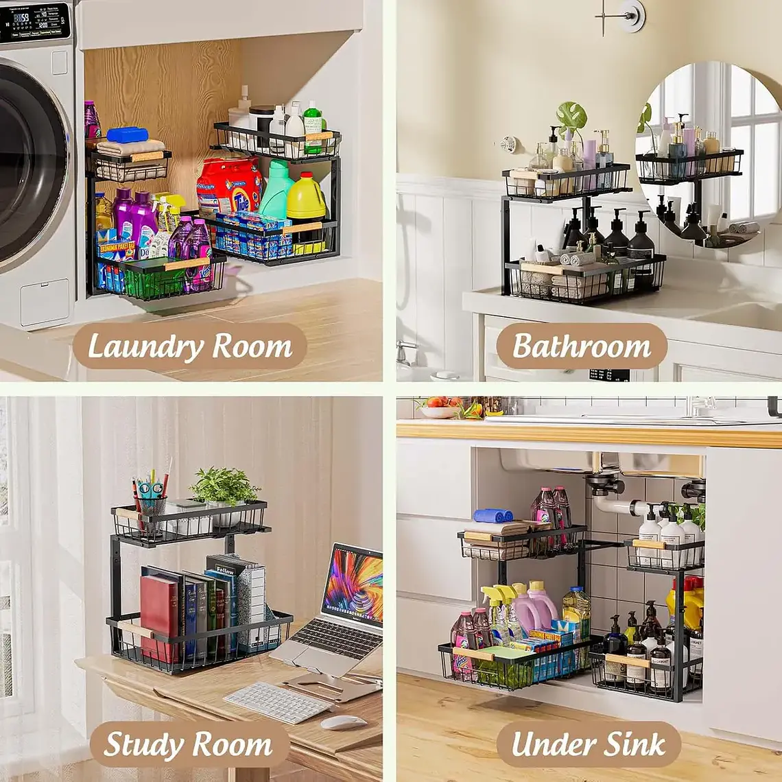 Estante Organizador Multiuso De Cocina 2 Niveles Deslizable 6