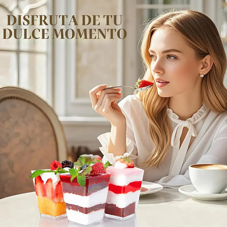 50 Set De Vasos Shot Postres Pocillos Vasos Plastico 160ml 4
