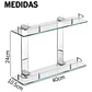 Organizador Repisa De Baño 2 Niveles Estante De Vidrio Ducha - Miniatura 7
