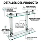 Organizador Repisa De Baño 2 Niveles Estante De Vidrio Ducha - Miniatura 3
