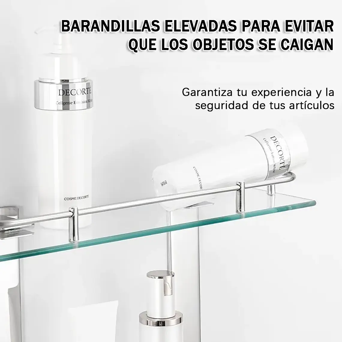 Organizador Repisa De Baño 2 Niveles Estante De Vidrio Ducha 5