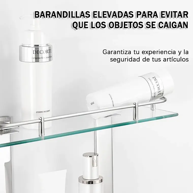 Organizador Repisa De Baño 2 Niveles Estante De Vidrio Ducha 5
