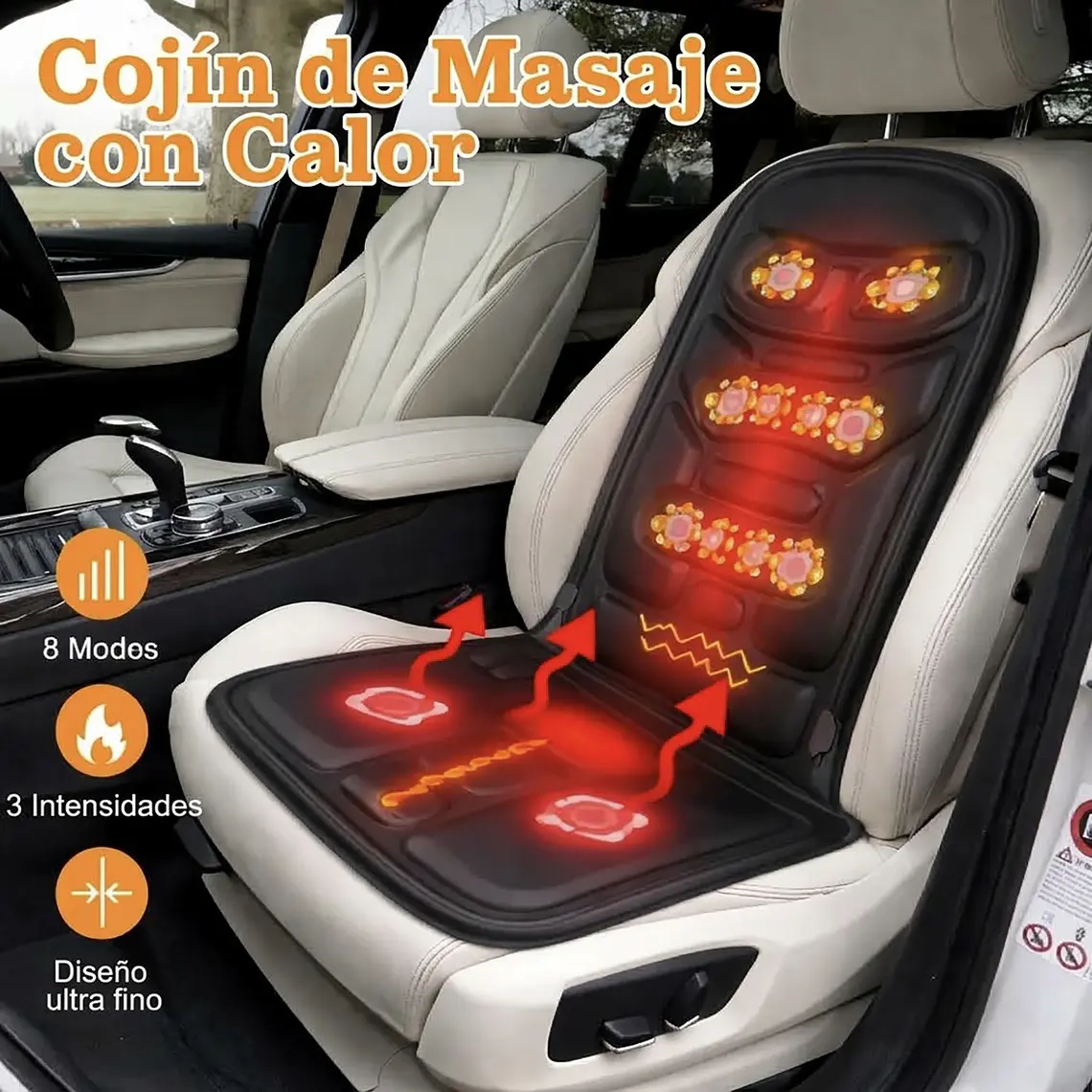 Asiento Masajeador Cojin Masaje Espalda Auto, Casa U Oficina 4