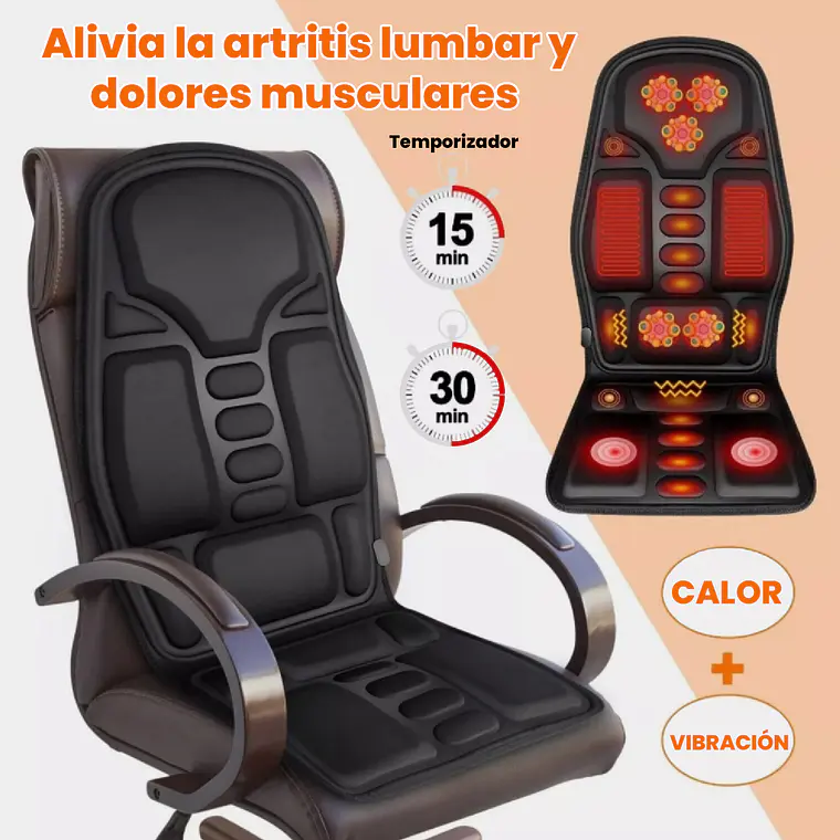 Asiento Masajeador Cojin Masaje Espalda Auto, Casa U Oficina 5
