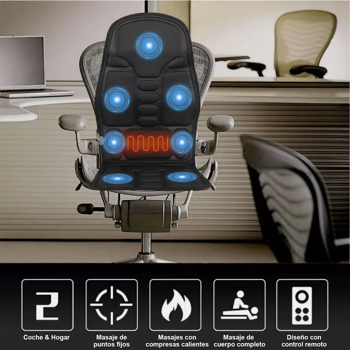 Asiento Masajeador Cojin Masaje Espalda Auto, Casa U Oficina 2