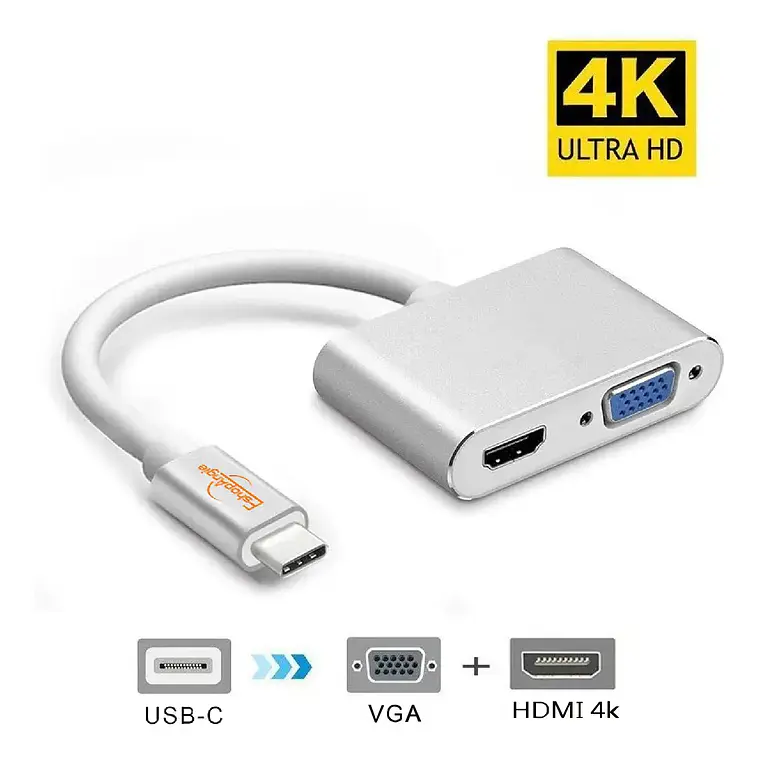 Adaptador Usb Tipo C A Hdmi Y Vga 2