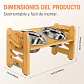 Comedero Bebedero Elevado Ajustable De Bambu Perros Y Gatos - Miniatura 8